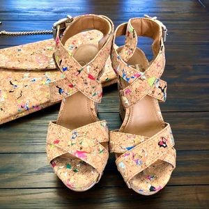 Gianni Bini | Cork splatter wedges